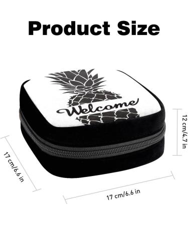 GIAPB Period Bag Sanitary Napkin Storage & Makeup Pouch - Black Pineapple Color - Buy Online on GoSupps.com