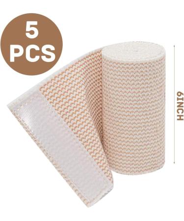 Compression Bandage Wraps Pack of 5 - Self-Adhesive Stretchable Elastic Bandages for Sports Protection - 6 Inch for Wrist & Ankle Sprains Swelling Relief - Buy Online on GoSupps.com