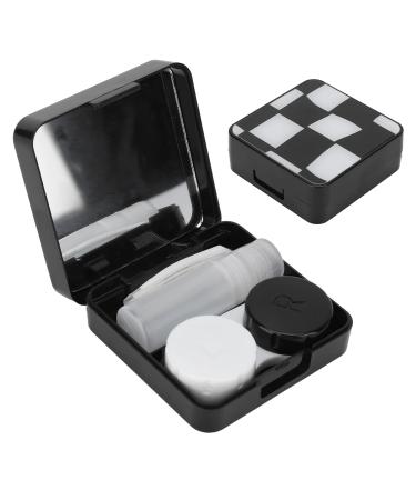 Portable Contact Lens Storage Box - Black & White Mini Case for Easy Travel | Soft Contact Lenses Organizer - Buy Online on GoSupps.com