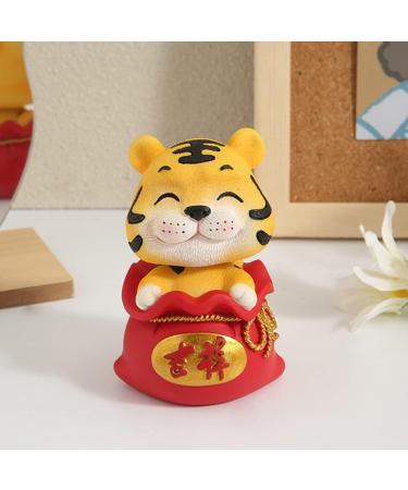 ORFOFE Digital Dash 4 Pcs Year of The Tiger Bobble Head Ornament Blush Office Resin Number Red Fengshui Statue Red 1x4pcs 6X6X9.5CMx4pcs - Buy Online on GoSupps.com