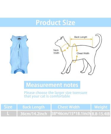 Cat Recovery Suit Cat Surgery Recovery Suit Cat Outfits for Cats Only Cone Collar Alternatives Suit for Cats Weaning Wounds Skin Diseases Cats Anti Licking Pajama Suit(Blue L Size) - Buy Online on GoSupps.com