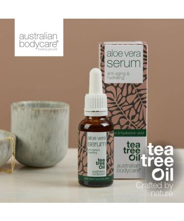 Aloe Vera Serum with Vitamin C + Hyaluronic Acid + Vitamin E + Vitamin F | 100% Vegan Face Serum Nourishes for Impurities Pigment Spots and Wrinkles/Age | Suitable for All Skin Types - 30 ml - Buy Online on GoSupps.com