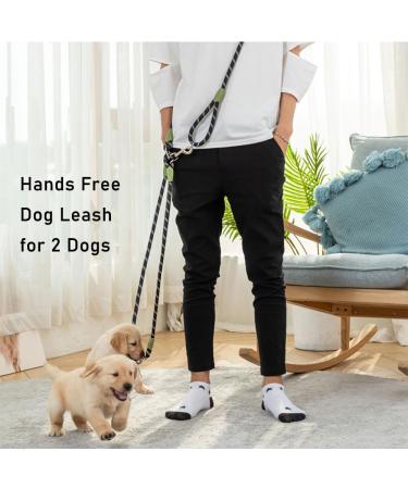 Hands Free Dog Leash for 2 Dogs Crossbody Double Dog Lead Rope for Running Walking Training Nylon Reflective Heavy Duty Dog Leash Belt for Large Medium Small Dogs (Black-2) - Buy Online on GoSupps.com