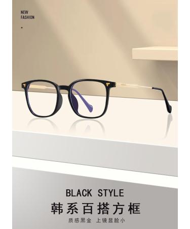 Metal TR90 Square Frame Blue Light Blocking Glasses for Men & Women | Anti-UV Computer & Reading Glasses - 52mm Black - Buy Online on GoSupps.com