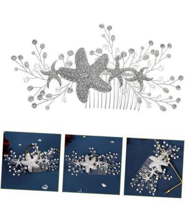 MAGICLULU Starfish Side Hair Comb Tiara Bride Hairpiece Wedding Headpiece Hair Combs for Wedding Beach Hair Accessories Wedding Hair Accessories for Brides Sweet Headband Bridesmaid Alloy - Buy Online on GoSupps.com