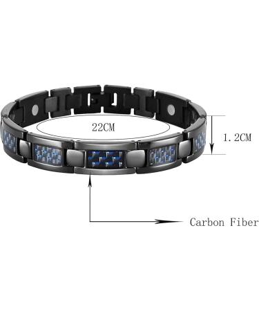 Titanium Power Magnetic Bracelet Magnetic Lymph Purifying Bracelet Titanium Slimming Therapy Magnetic Bracelet Magnetic Bracelet for Men Relieve Arthritis Pain (Silver-Blue 1pc) - Buy Online on GoSupps.com