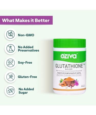 O Ziva Plant Based Glutathione Builder | Antioxidant Support & Skin Glow | Anti-Ageing Glutathione Tablets with Grapeseed Vitamins C & E Selenium | 60 Vegetarian Capsules - Buy Online on GoSupps.com