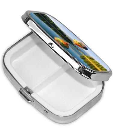 Hot Balloon Above Calm Lake Portable Pill Box | Travel Medicine Organizer - Shop Internationally - Buy Online on GoSupps.com