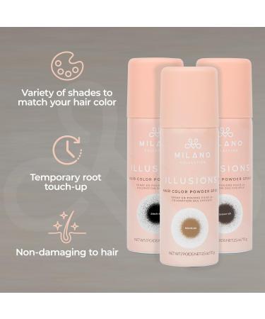 Milano Illusions Hair Color Powder Spray for Wigs and Hair Root & Part Touch Up Spray Black-ish Hair Color Powder Spray - Blackish - Buy Online on GoSupps.com