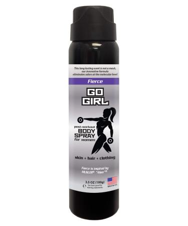 Go Girl - Women s Post Workout Body Spray - Breaks Down Most Foul Odors at The Molecular Level on Skin Hair and clothing - 3.5 oz Spray Fierce Fierce 3.5 Ounce (Pack of 1)