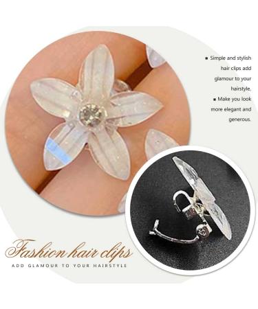 Rhinestone Flower Hair Clips (Pack of 5) - Bridal Wedding Barrettes in White - Crystal Decorative Hair Accessories for Women and Girls - Buy Online on GoSupps.com