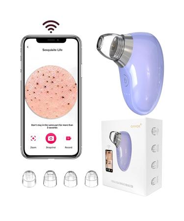 Blackhead Remover Pore Vacuum Tools with Camera  App Real-Time Visible  Porefessional Pore Minimizer Blackheads Extractor Facial Nose Pore Cleaner Sucker for Pimple Acne Treatment Care (Purple) Dark-blue