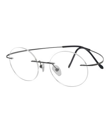 Eyekepper Titanium Rimless Round Reading Glasses Circle Readers Gunmetal Gunmetal 2.75 x