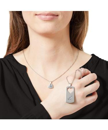 Moon Gold Set: 2 Engraved Necklaces with Dog Tag & Heart Pendant for Couples | Gift Box Included | 50cm Jewelry - Buy Online on GoSupps.com
