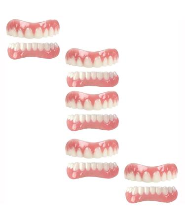 Mxrfactory dentures cosmetic lower teeth veneers smile teeth provisional dentures comfort teeth cosmetic veneer for bad teeth men and women reusable 5 pairs