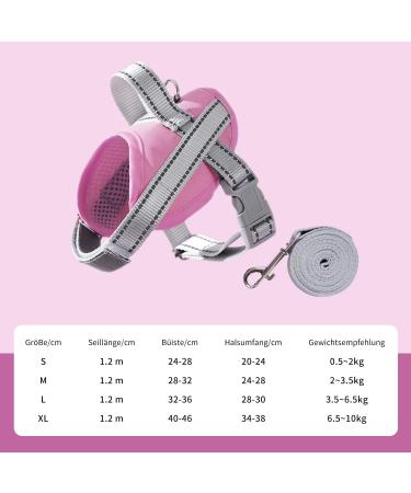 Fueegue Cat Harness with Leash - Escape Proof Adjustable Soft Harness for Cats & Dogs - Puppy Harness in Pink Size S - Buy Online on GoSupps.com