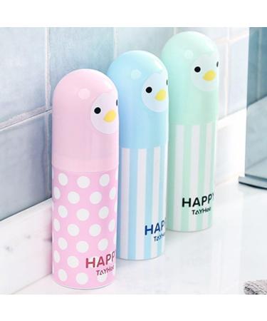 Dragonaur Cute Portable Travel Toothbrush & Toothpaste Container - Penguin Design Green Plastic Perfect for Travel - Buy Online on GoSupps.com