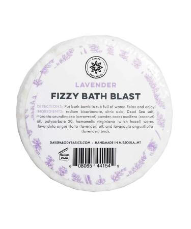 Lavender All-Natural Fizzy Bath Blast - Vegan Bath Bomb Made with Pure Essential Oils to Help You Relax  Hypoallergenic  Plant-Derived  Handmade in USA by DAYSPA Body Basics