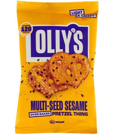 Olly's Pretzel Thins New Variety Pack 35g (Pack of 10) x2 Salted x2 Multi Seeded x2 Sour Cream x2 Sweet Chilli x2 Cheesy Low Calorie Snacks Low Fat Source of Fibre No Preservatives - Buy Online on GoSupps.com