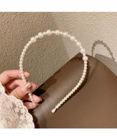 Aimimer Bridal Pearl Headband Set - Vintage Large Tiara Crown with Simulated Pearls for Wedding, Prom, and Parties - Buy Online on GoSupps.com