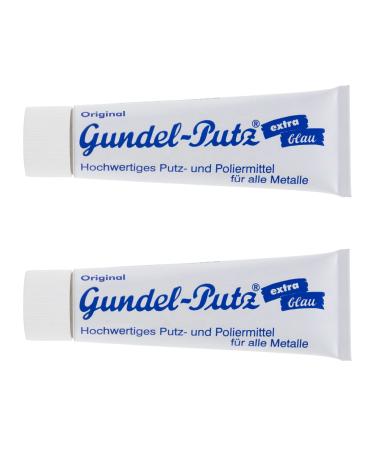 Original Gundel -plaster High -quality plaster & polishing paste 2x150ml - suitable for every type of blank metal polish - as a silver cleaning agent chromium polish brass polishing stainless steel polish or for the stove 150 ml (2 pack)