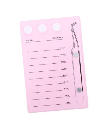 Hemoton Magnetic Eyelash Board Grafting Eyelash Tray Eyelash Glue Gasket Hand Eyelash Extension Holder Lash Tile Durable Eyelash Pallet Lash Tools Acrylic Pink Plastic Cup Epoxy 14.3x9.4cm Pink