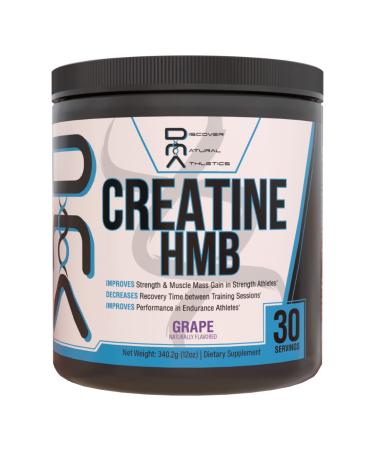 DNA Discover Natural Athletics Creatine HMB for Men and Women Increase Muscle Size and Strength Improve Workout Recovery - Grape Flavor