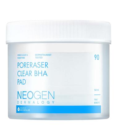 DERMALOGY by NEOGENLAB Poreraser Clear BHA Pad (90 pads) - Facial Exfoliant for Skin Resurfacing & Blackheads & Enlarged Pores with BHA & Tannins & Evening Primrose  Sensitive Skin - Korean Skin Care