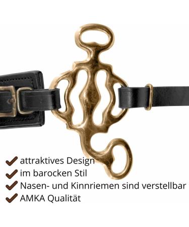 AMKA Hackamore Baroque 3-Ring - Black Leather Noseband | International Shipping Available - Buy Online on GoSupps.com