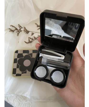 Miedeon Mini Contact Lens Container Set 4 Cute Brown Travel Cases with Mirror Essential Contact Lens Accessories - Buy Online on GoSupps.com