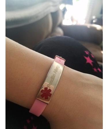 Custom Adjustable Silicone Medical Alert Bracelet for Allergy Awareness | Free Engraving for Men Women & Kids - Buy Online on GoSupps.com