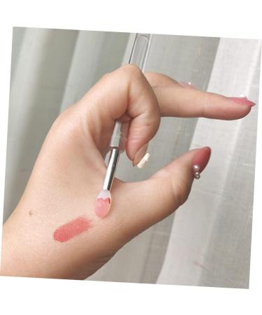 4 Pieces Silicone Lip Brush With Lid Lip Gloss Applicator Holder Silicone Makeup Accessories Transparent Plastic Handle Make Up - Buy Online on GoSupps.com