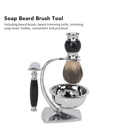 Men's Shaving Brushes Kit - 4 in 1 Stainless Steel Razor Blades Holder & Soft Cleaning Brush | Perfect Father's Day Gift Set for Men - Buy Online on GoSupps.com