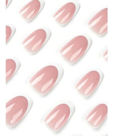 24pcs Minimalist French Nail Ombre Light Pink Nail Premium Press on Nails Gel Fake Nails Handmade Press-on Nails Fake Nails For Women Girl - Buy Online on GoSupps.com