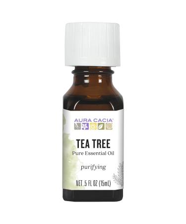 Aura Cacia 100% Pure Tea Tree Essential Oil 15 ml | GC/MS Tested | Melaleuca alternifolia | International Shipping Available - Buy Online on GoSupps.com