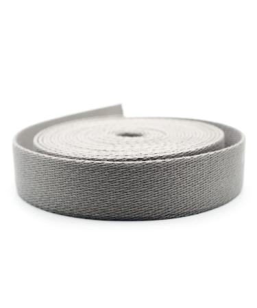 CRAFTMEMORE Heavy Cotton Webbing - Straps for Arts and Crafts, Luxury Bag Strap High Density Webbing (1 1/2 Inch x 5 Yards, Gray) 1 1/2 Inch x 5 Yards Gray