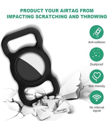 Ainiv Silicone Protection Case for Apple Airtag - Black | Protective Cover for Dog & Cat Tracking | Compatible Airtag Finder Accessories - Buy Online on GoSupps.com