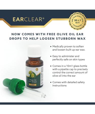 EarClear Ear Wax Remover Kit - 20-in-1 Cleaner with Olive Oil Drops for Safe & Effective Ear Cleaning - Buy Online on GoSupps.com