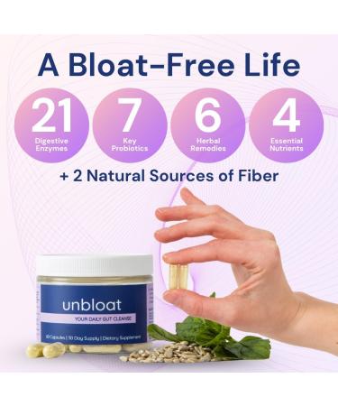 Unbloat Anti-Bloat Pills for Women - Bloating Relief for Women & Digestive Support Supplement - Enhances Gut Health - No Bloat Formula with Prebiotics & Probiotics - Debloating Supplements - 60 Count - Buy Online on GoSupps.com
