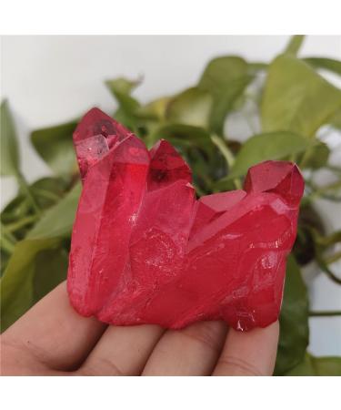 Natural Crystal Rough 1pc 80-100g Red Titanium Rainbow Aura Lemurian Quartz Cluster Crystal Point Quartz Crystals Stones