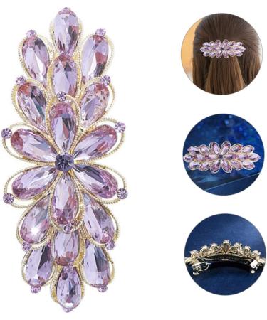 MAGICLULU Rhinestone Spring Hair Accessories Sparkle Hair Clips Bride Hair Clip Girl Hair Accessories Vintage Hair Barrettes Hair Decoration Alloy Delicate Big Hairpin Miss Purple - Buy Online on GoSupps.com