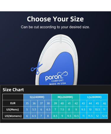 Plantar Fasciitis Insoles - Shock Absorbing High Arch Support | Comfort for Men Women & Teens (M 7-9/W 8.5-10.5 - Buy Online on GoSupps.com