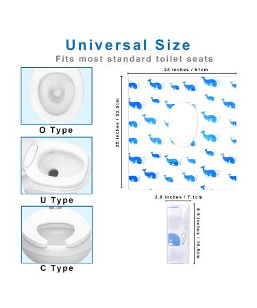 Disposable Toilet Seat Covers 20 Pack - Extra Large Potty Training Liners for Adults & Kids - Individually Wrapped with Non-Slip Adhesives - Blue - Buy Online on GoSupps.com