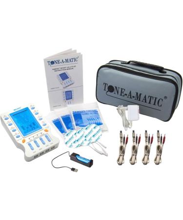 TAMTEC 4 Channel EMS TENS Unit - Pain Relief Therapy Rechargeable Muscle Stimulator with 20 Electrodes & 8 Modes - Buy Online on GoSupps.com
