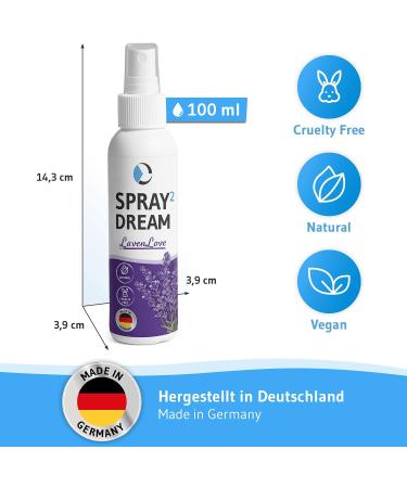 Relaxing Lavender Pillow Spray | Deep Sleep Spray with Essential Oils | 100ml Lavenlove - Aroma for Restful Sleep - Buy Online on GoSupps.com