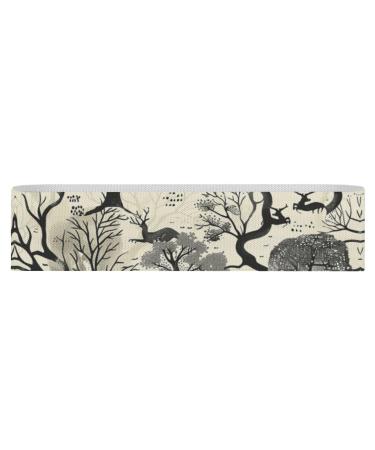 Resistance Bands Exercise Bands White and Beige Printed Elastic Band Leg Bands Resistance Fitness Bands Fabric Resistance Bands