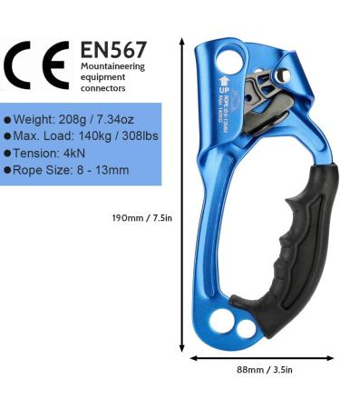 Paliston Climbing Hand Ascender for 813mm Rope - Left & Right | Ideal for Rock Climbing & Arborist - Buy Online on GoSupps.com