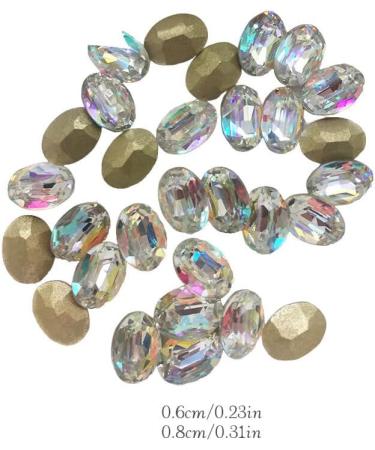 dijiusidy Nail Rhinestones Manicure Decorations Multiple-Shape Multi-color Glass DIY Decor Stickers Eye-catching Beauty Tools 6 * 8mmOval 6*8mmoval - Buy Online on GoSupps.com