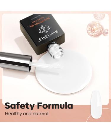 Modelones Milky White Builder Gel - 8-in-1 Nail Strengthener & LED Hard Gel - 15ML Bottle - Gift for Women - Buy Online on GoSupps.com