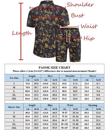 PASOK Men's Floral 2 Piece Tracksuit - Casual Hawaiian Shirt and Shorts Set - X-Large - Buy Online on GoSupps.com